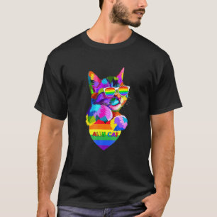 Camiseta Orgulloso Aliado Gato Orgullo Bandera Lgb Ransgene