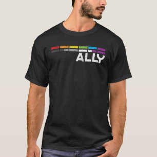 Camiseta Orgulloso aliado impide la igualdad LGBTQ Bandera 