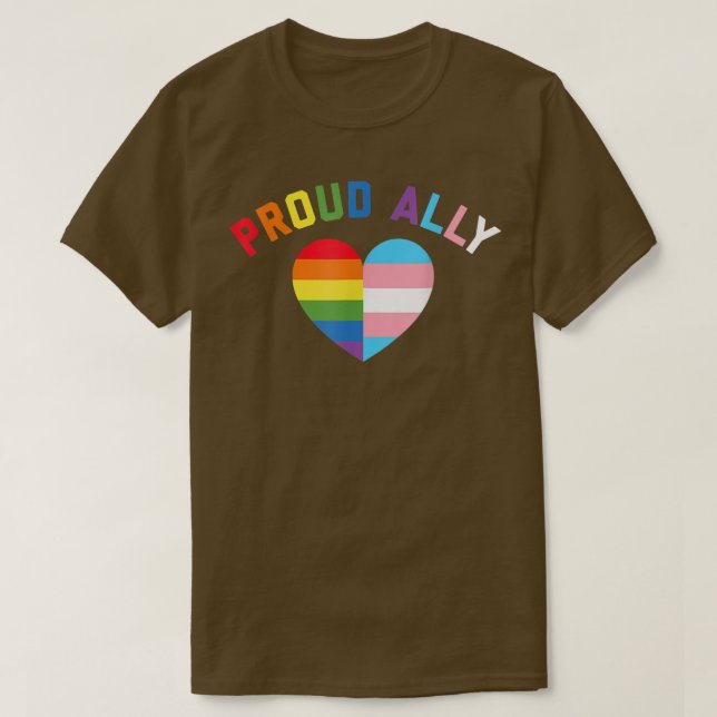 Camiseta Orgulloso aliado LGBT Mes del Orgullo Gay Rainbow  (Diseño del anverso)