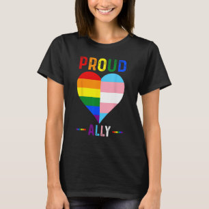 Camiseta Orgulloso aliado LGBTQ+ Día del Orgullo Bandera LG