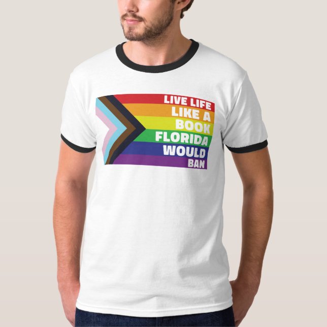 Camiseta Orgulloso aliado LGBTQ Gay Lesbian Trans Vive Como (Anverso)