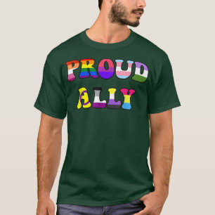 Camiseta Orgulloso aliado LGBTQ Lesbiana Gay Bisexual Trans