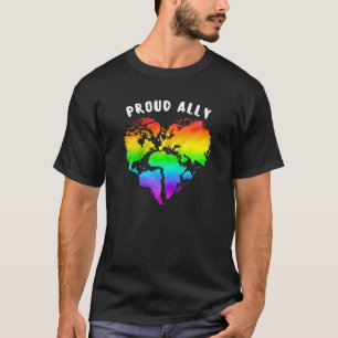 Camiseta Orgulloso aliado mundial LGBT Mes del Orgullo Gay 