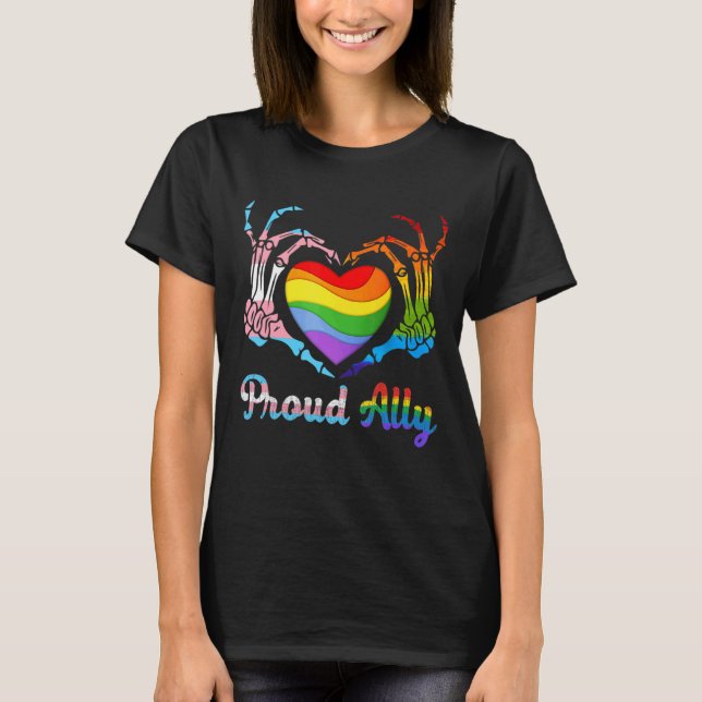 Camiseta Orgulloso aliado orgullo transgénero gay Les Lgbtq (Anverso)