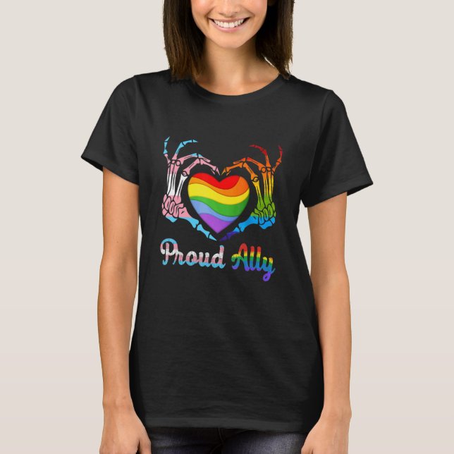Camiseta Orgulloso aliado orgullo transgénero gay Les Lgbtq (Anverso)