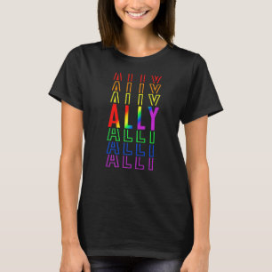 Camiseta Orgulloso aliado Rainbow Lgbt Gay Lesbian Derechos