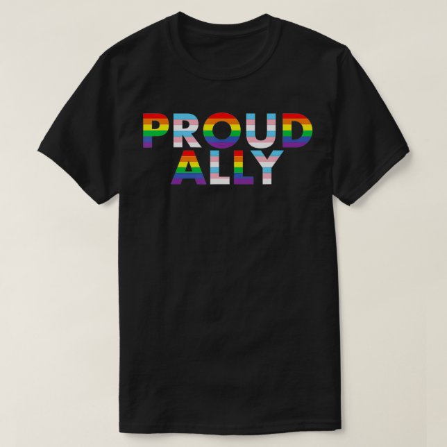 Camiseta Orgulloso aliado Trans Gay Lesbian Transgender Pri (Diseño del anverso)