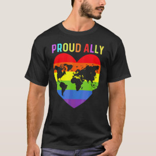 Camiseta Orgulloso Ally Orgullo Gay Lgbt Día Desfile Mes Ra