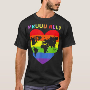 Camiseta Orgulloso Ally Orgullo Gay Lgbt Día Desfile Mes Ra