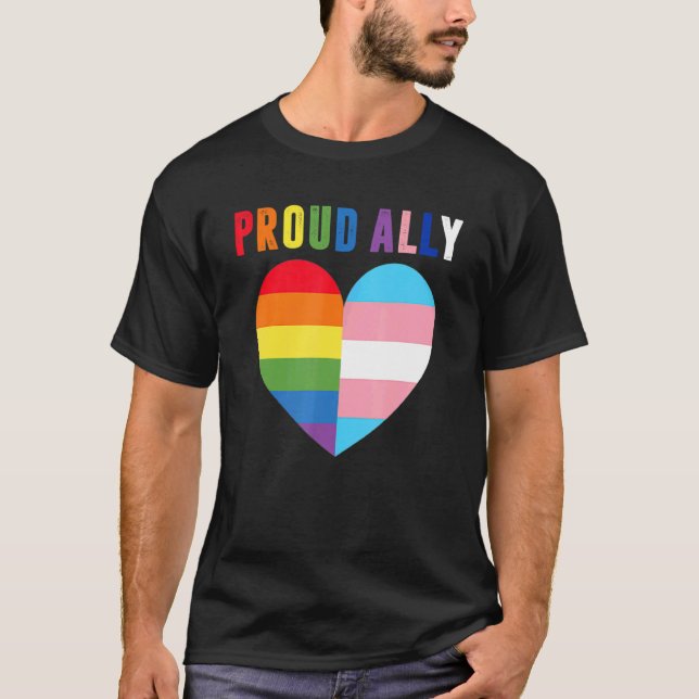 Camiseta Orgulloso Ally Orgullo Lgbt Bandera Transgénero Co (Anverso)