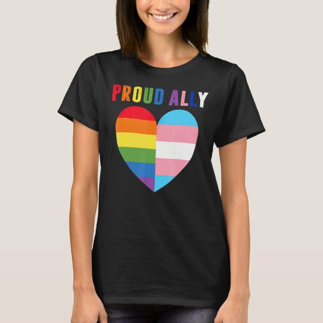 Camiseta Orgulloso Ally Orgullo Lgbt Bandera Transgénero Co (Anverso)