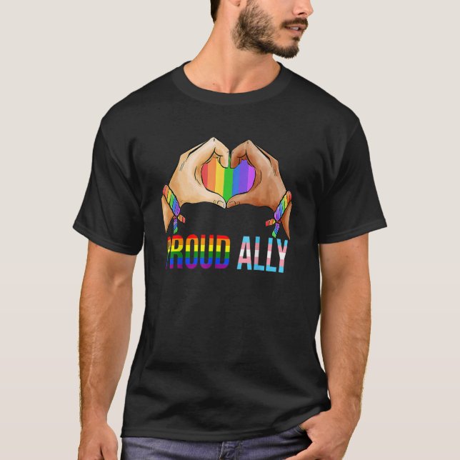 Camiseta Orgulloso Ally Orgullo Lgbt Bandera Transgénero Co (Anverso)