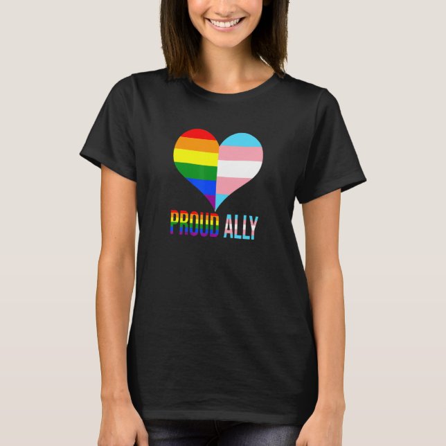 Camiseta Orgulloso Ally Orgullo Lgbt Bandera Transgénero Co (Anverso)