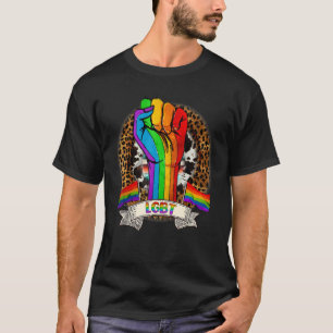 Camiseta Orgulloso Ally Rainbow Hand Fist Lgbt Orgullo Leop