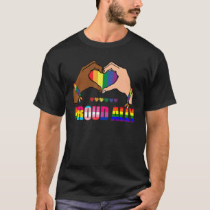 Camiseta Orgulloso Ally Rainbow Hand Heart Gay Trans Lesbia