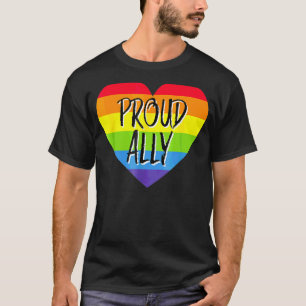 Camiseta Orgulloso Ally Rainbow Heart Gay Lgbt Apoyo al Org