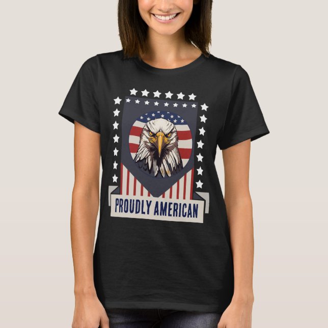 Camiseta Orgulloso American Bald Eagle Denim Jacket (Anverso)