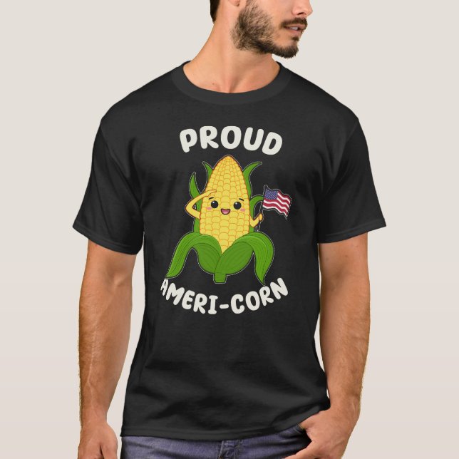 Camiseta Orgulloso Americornio gracioso Pun Americano Patri (Anverso)