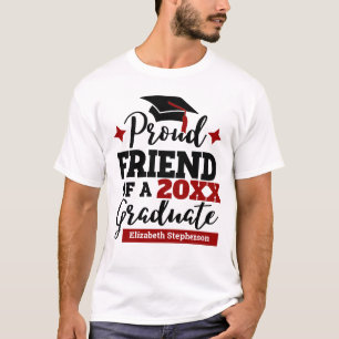 Camiseta Orgulloso amigo 2022 de graduación de tassel rojo