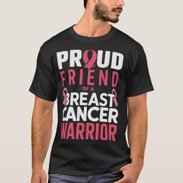 Camiseta Orgulloso amigo de un guerrero del cáncer de mama (Anverso)