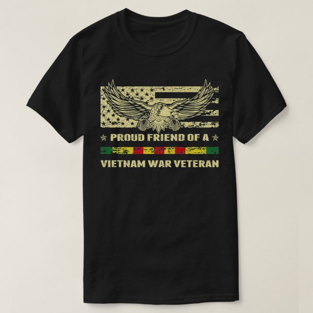 Camiseta Orgulloso amigo de un veterano veterinario militar (Diseño del anverso)