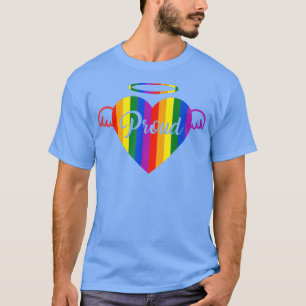 Camiseta Orgulloso ángel corazón LGBTQ bandera del orgullo