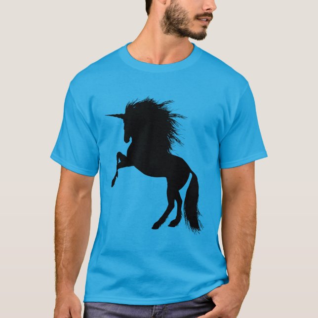 Camiseta Orgulloso animal negro de unicornio (Anverso)