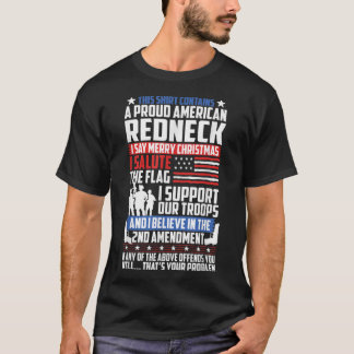 Camiseta Orgulloso apoyo norteamericano de cuello rojizo a 