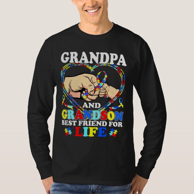 Camiseta Orgulloso autismo Abuelo Familia Matando Apoyo Amo (Anverso)