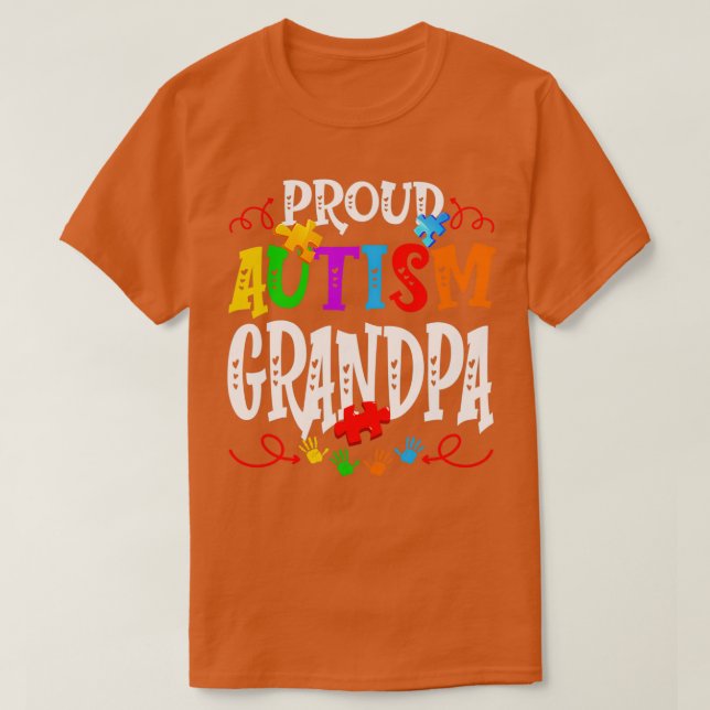 Camiseta Orgulloso autismo Abuelo Gracioso Autismo Familia  (Diseño del anverso)