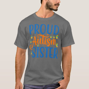 Camiseta Orgulloso autismo Conciencia de la hermana sobre e