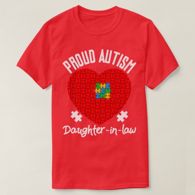 Camiseta Orgulloso Autismo Daughterinlaw Familia Con Ropa (Diseño del anverso)