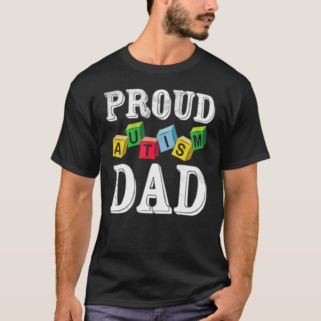 Camiseta Orgulloso Autismo De Papá Para El Niño Autista (Anverso)