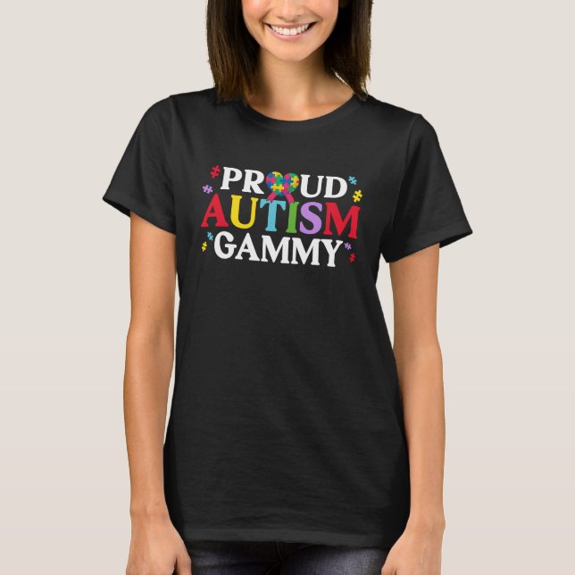 Camiseta Orgulloso autismo gammy de familia de autismo de a (Anverso)