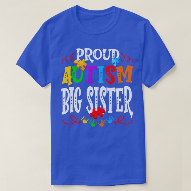 Camiseta Orgulloso autismo Gran Hermana Graciosa Fama de Co (Diseño del anverso)