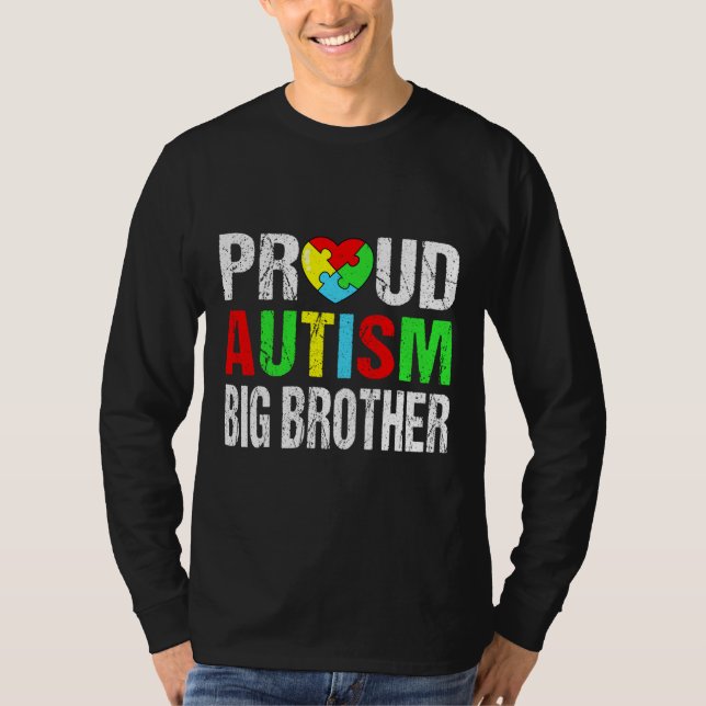 Camiseta Orgulloso Autismo Gran Hermano Familia Corazón M (Anverso)