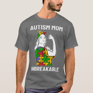 Camiseta Orgulloso autismo mamá inquebrantable rompecabezas