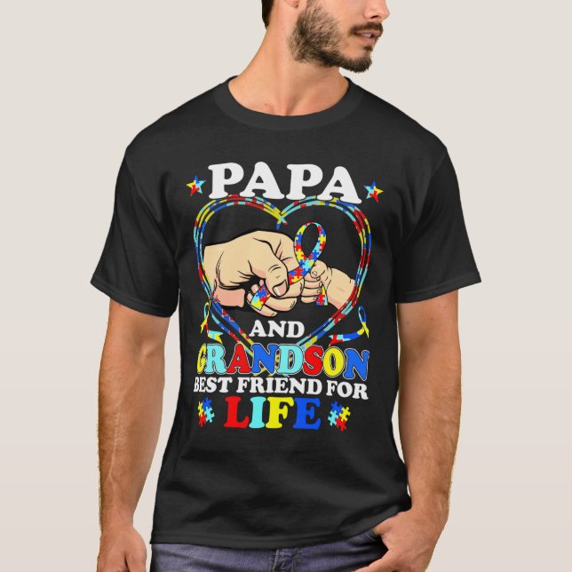 Camiseta Orgulloso autismo Papa Familia coincide con el apo (Anverso)