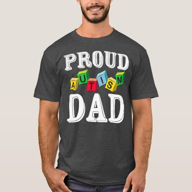 Camiseta Orgulloso autismo papá por niño autista padre de p (Anverso)