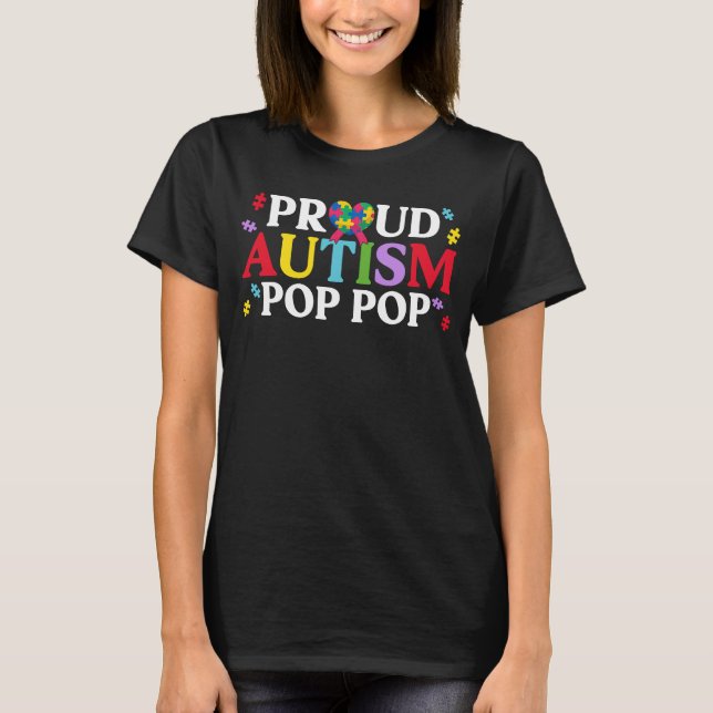 Camiseta Orgulloso autismo Pop pareante de autismo familiar (Anverso)