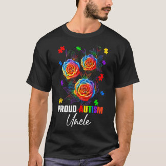 Camiseta Orgulloso Autismo Tío Rosas Flores Y Rompe El Auti