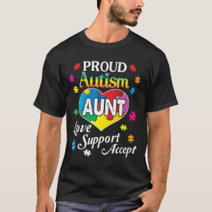 Camiseta Orgulloso autista Tía Amor Acepta Ayuda Conscient