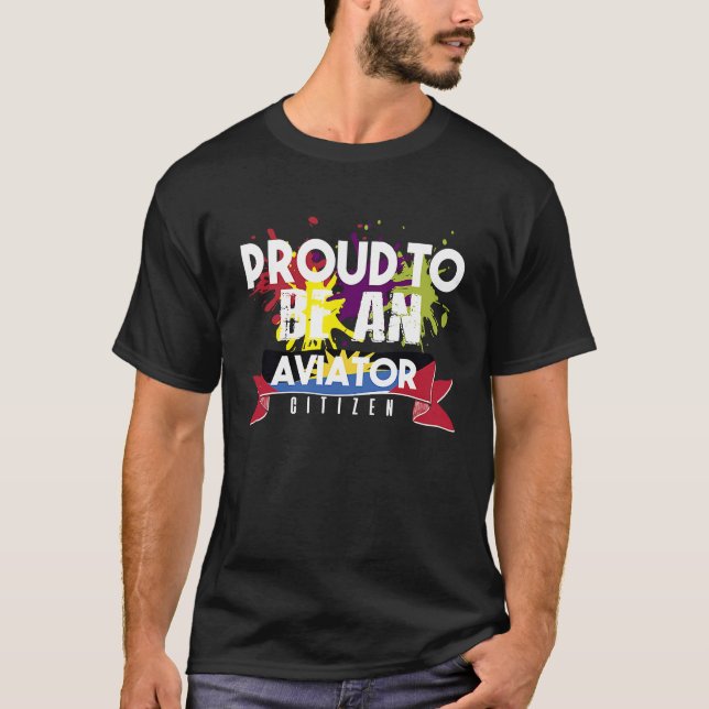 Camiseta Orgulloso aviador ciudadano Profesional trabajo pr (Anverso)