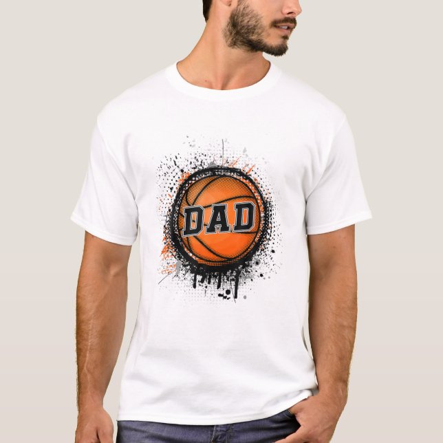 Camiseta Orgulloso Baloncesto papá Retro del Día del Padre (Anverso)