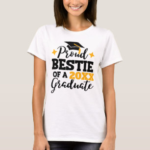 Camiseta Orgulloso Bestie de un tassel de oro negro graduad