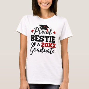 Camiseta Orgulloso Bestie de un tassel rojo negro graduado 