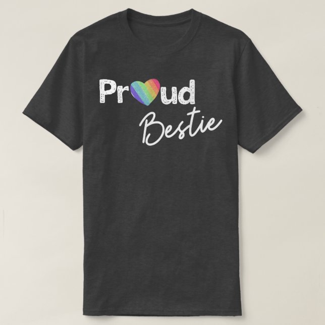 Camiseta Orgulloso Bestie Pride Shirt Mejor Amigo Ally Gay  (Diseño del anverso)