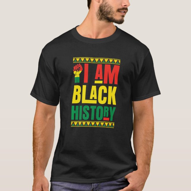 Camiseta Orgulloso Black African American Melanin I am Blac (Anverso)