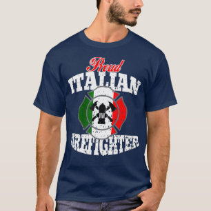 Camiseta Orgulloso bombero italiano con bandera de Italia