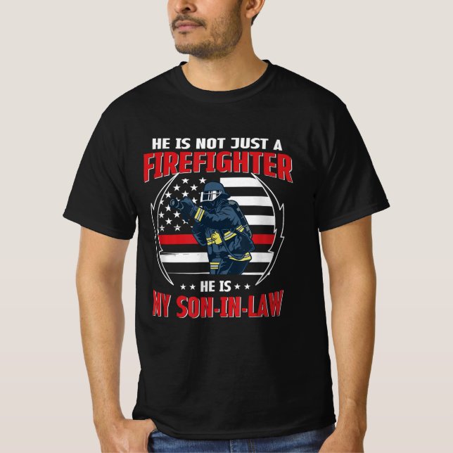 Camiseta Orgulloso Bombero Yerno (Anverso)